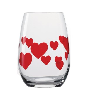 Stolzle Lausitz L'amour szklanka do drinków z czerwonymi sercami 335 ml. 6 szt.