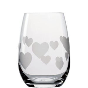 Stolzle Lausitz L'amour szklanka do drinków z szarymi sercami 335 ml.