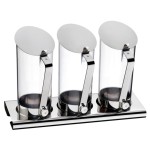 WMF Zestaw do Muesli i Soków stal nierdzewna Cromargan – 3 pojemniki 2L + podstawa