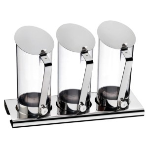 WMF Zestaw do Muesli i Soków stal nierdzewna Cromargan – 3 pojemniki 2L + podstawa