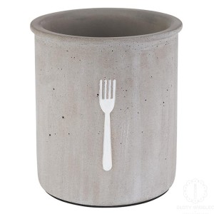 Pojemnik na sztućce, widelce betonowy 14 cm.