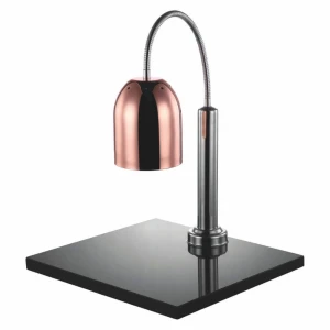 Pujadas Vollrath lampa grzewcza na blat z miedzianym kloszem i marmurową podstawą 50 x 45 cm, 24 cm