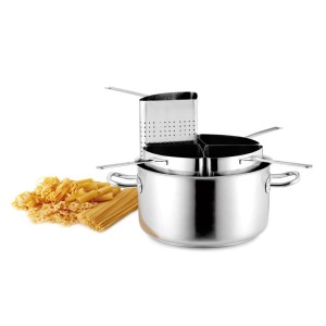 Pujadas Vollrath Inox Pro Zestaw garnków z 4 wkładkami do makaronu 40 cm