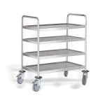 Pujadas Vollrath – Wózek serwisowy spawany ze stali nierdzewnej, 4-poziomowy, 90×50 cm