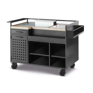 Pujadas Vollrath Wózek do serwowania koktajli z modułem roboczym ze stali nierdzewnej