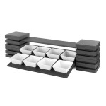 Pujadas Vollrath Cubic zestaw bufetowy 2-poziomowy na 8 kwadratowych misek